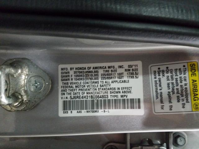 2011 HONDA CR-V LX 5J6RE4H31BL064803