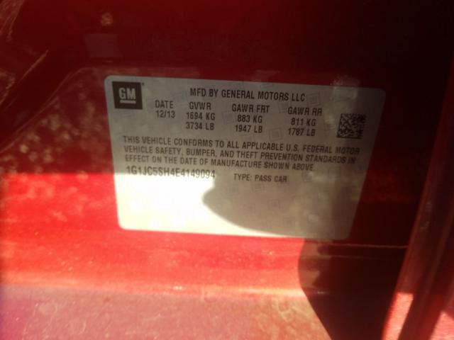 2014 CHEVROLET SONIC LT 1G1JC5SH4E4149094