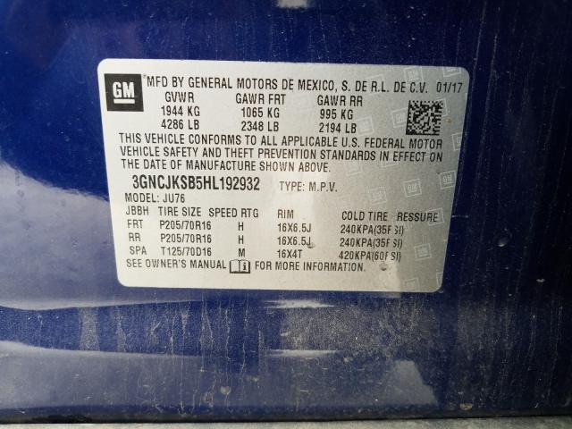 2017 CHEVROLET TRAX LS 3GNCJKSB5HL192932