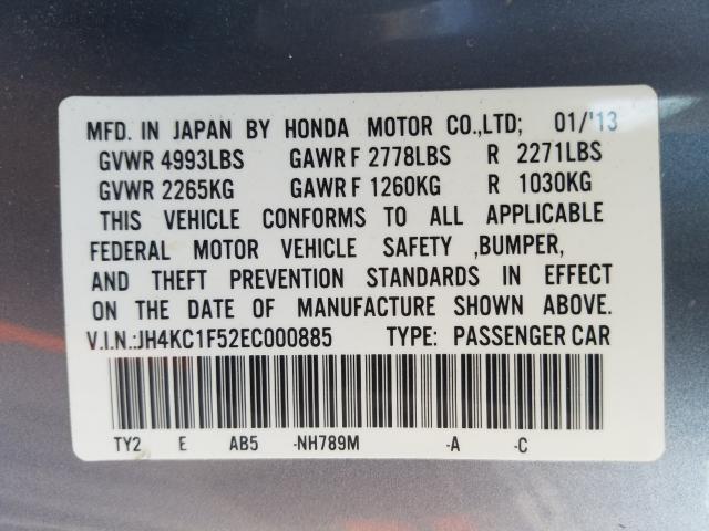 2014 ACURA RLX TECH JH4KC1F52EC000885