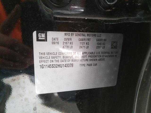 2017 CHEVROLET IMPALA PRE 1G1145S32HU143378
