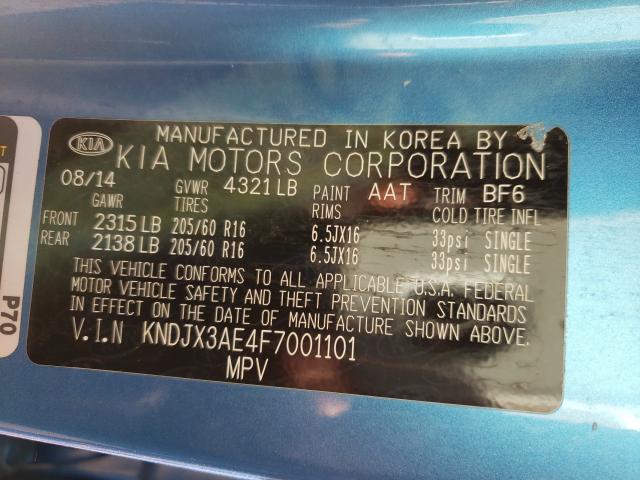 2015 KIA SOUL EV KNDJX3AE4F7001101