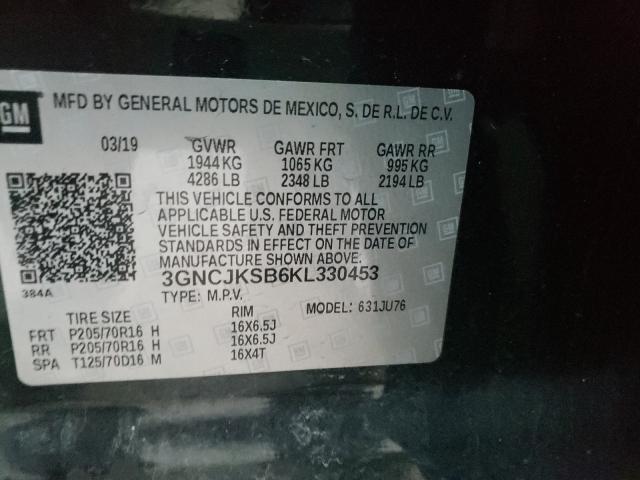 2019 CHEVROLET TRAX LS 3GNCJKSB6KL330453