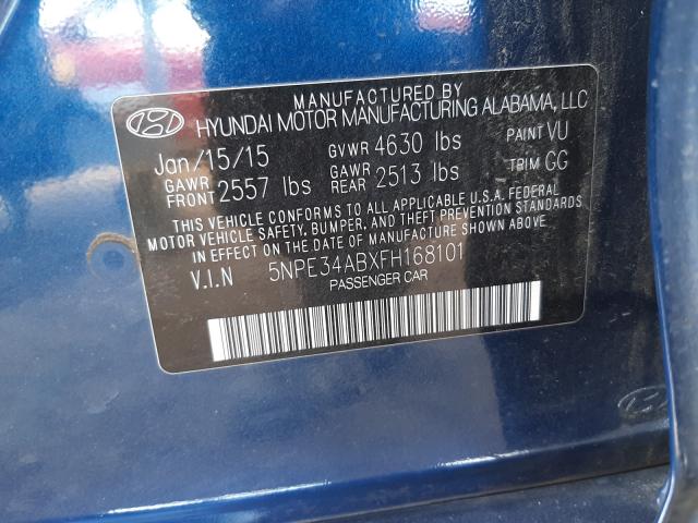2015 HYUNDAI SONATA SPO 5NPE34ABXFH168101