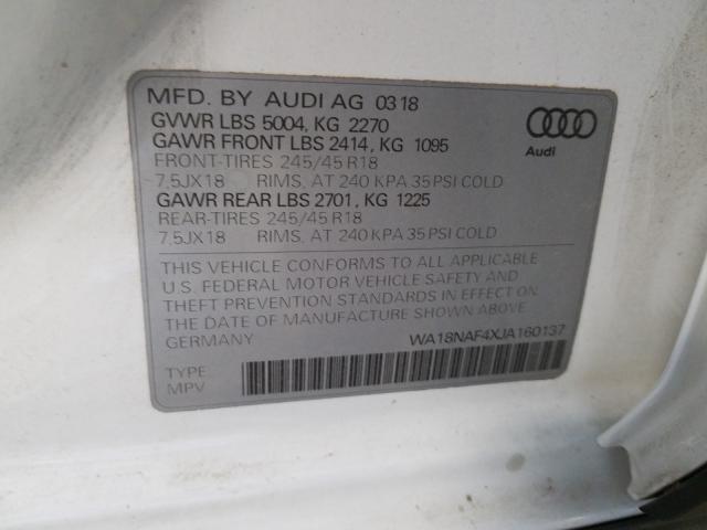 2018 AUDI A4 ALLROAD WA18NAF4XJA160137
