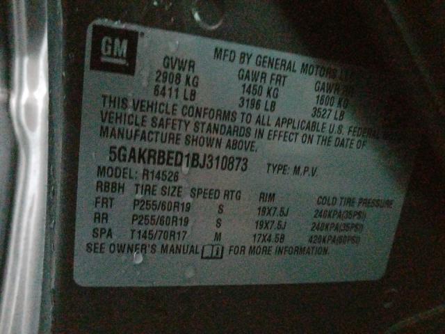 2011 BUICK ENCLAVE CX 5GAKRBED1BJ310873
