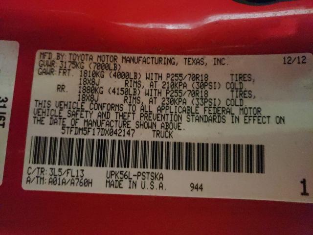 2013 TOYOTA TUNDRA CRE 5TFDM5F17DX042147