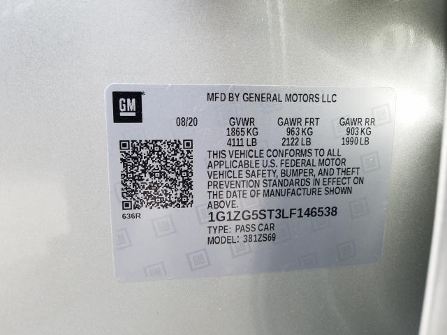 2020 CHEVROLET MALIBU RS 1G1ZG5ST3LF146538