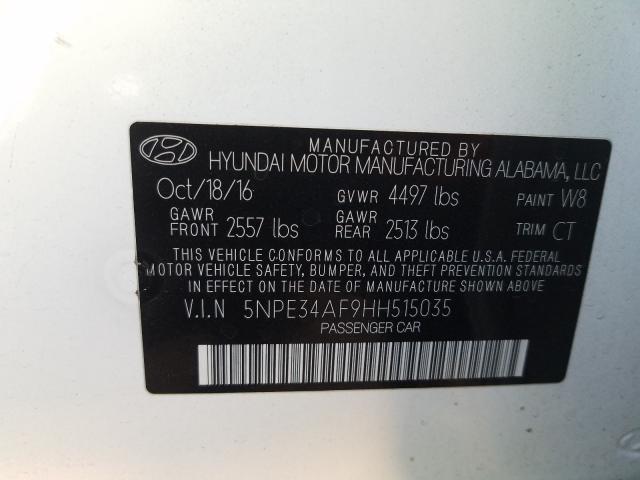 2017 HYUNDAI SONATA SPO 5NPE34AF9HH515035