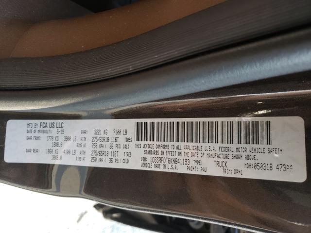 2019 RAM 1500 LARAM 1C6SRFDT6KN841193