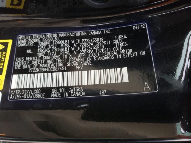2013 LEXUS RX 350 2T2ZK1BA4DC087454