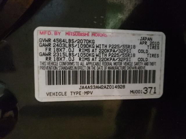 2010 MITSUBISHI OUTLANDER JA4AS3AW2AZ014928