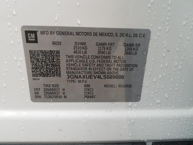 2020 CHEVROLET EQUINOX LT 3GNAXUEV4LS689606
