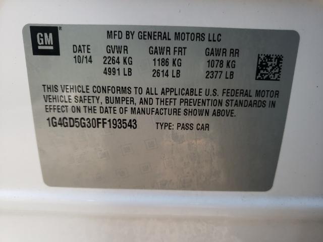 2015 BUICK LACROSSE P 1G4GD5G30FF193543
