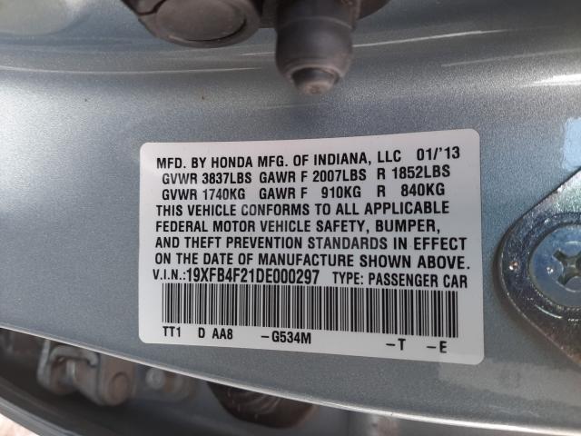 2013 HONDA CIVIC HYBR 19XFB4F21DE000297