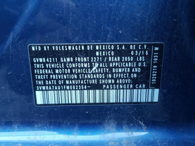 2015 VOLKSWAGEN GOLF TDI 3VWRA7AU1FM082354