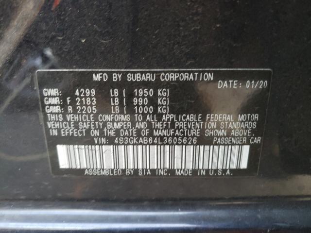 2020 SUBARU IMPREZA 4S3GKAB64L3605626