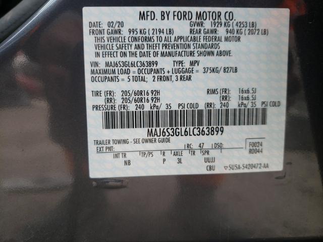 2020 FORD ECOSPORT S MAJ6S3GL6LC363899
