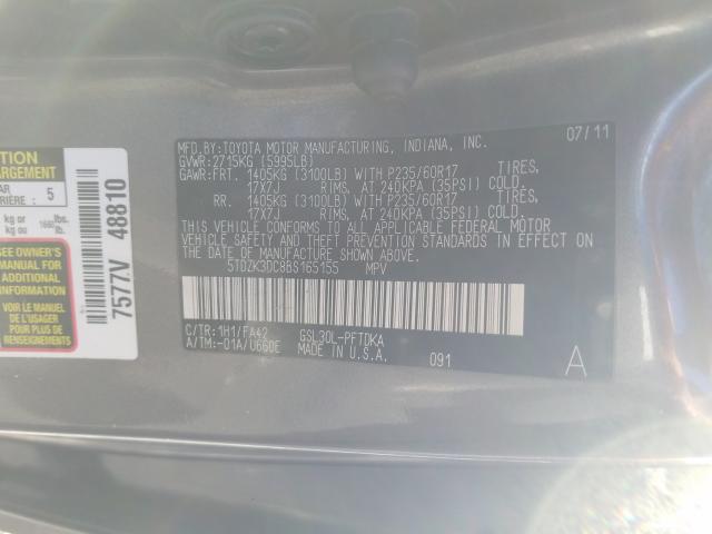 2011 TOYOTA SIENNA 5TDZK3DC8BS165155