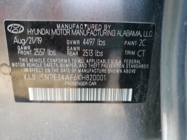 2019 HYUNDAI SONATA LIM 5NPE34AF6KH820001