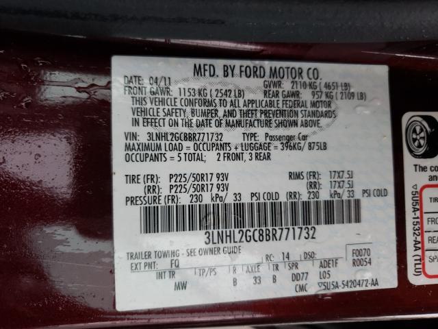 2011 LINCOLN MKZ 3LNHL2GC8BR771732