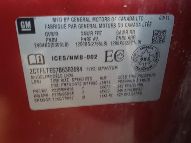 2011 GMC TERRAIN 2CTFLTE57B6383084