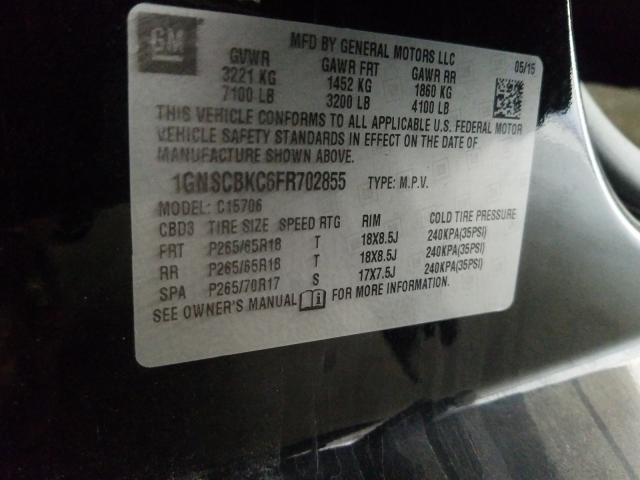 2015 CHEVROLET TAHOE C150 1GNSCBKC6FR702855
