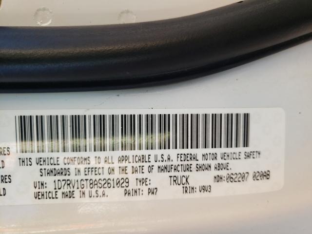 2010 DODGE RAM 1500 1D7RV1GT8AS261029