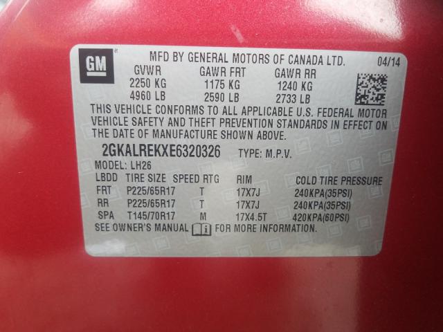 2014 GMC TERRAIN SL 2GKALREKXE6320326