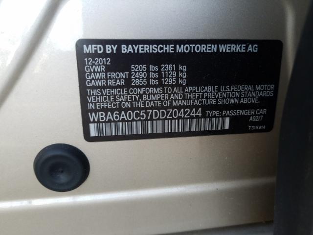 2013 BMW 640 I WBA6A0C57DDZ04244