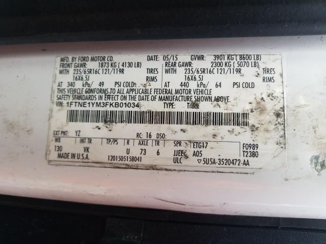 2015 FORD TRANSIT 1FTNE1YM3FKB01034