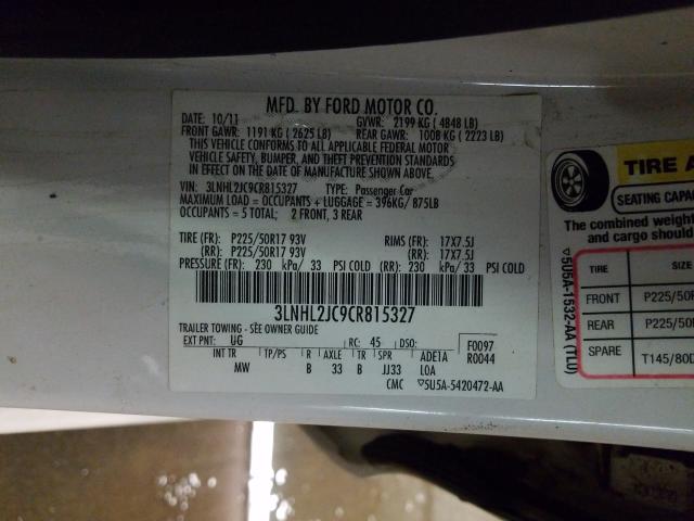 2012 LINCOLN MKZ 3LNHL2JC9CR815327