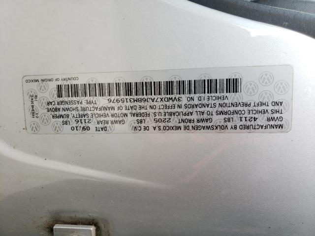 2011 VOLKSWAGEN JETTA SE 3VWDX7AJ6BM315976