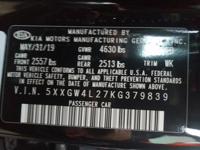 2019 KIA OPTIMA SX 5XXGW4L27KG379839