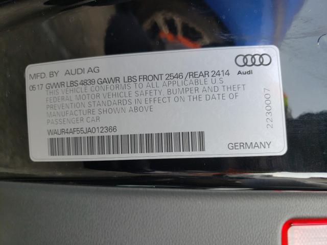 2018 AUDI S5 PRESTIG WAUR4AF55JA012366