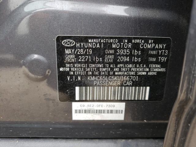 2019 HYUNDAI IONIQ BLUE KMHC65LC5KU166701
