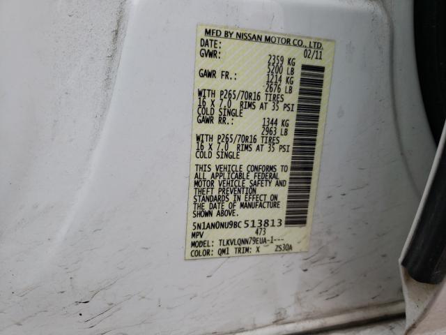 2011 NISSAN XTERRA OFF 5N1AN0NU9BC513813