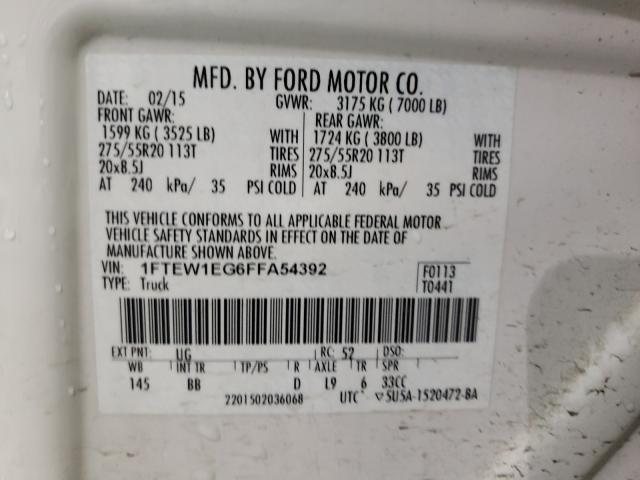 2015 FORD F150 4WD 1FTEW1EG6FFA54392