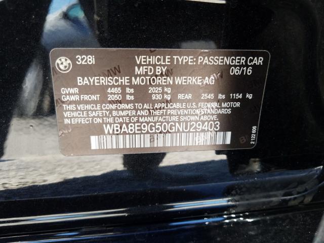 2016 BMW 328 I SULE WBA8E9G50GNU29403