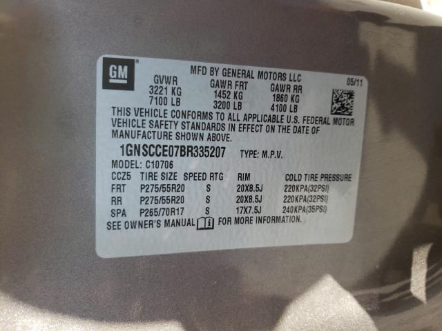 2011 CHEVROLET TAHOE C150 1GNSCCE07BR335207
