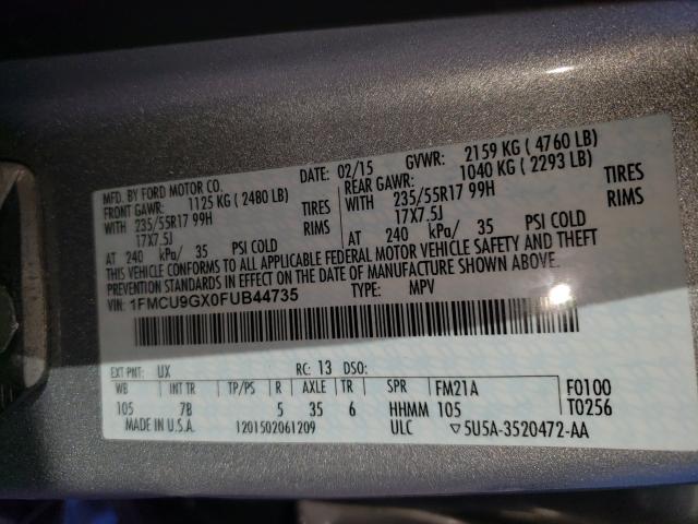 2015 FORD ESCAPE 1FMCU9GX0FUB44735