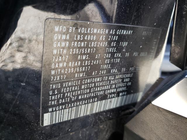 2017 VOLKSWAGEN TIGUAN WOL WVGRV7AX0HK041818
