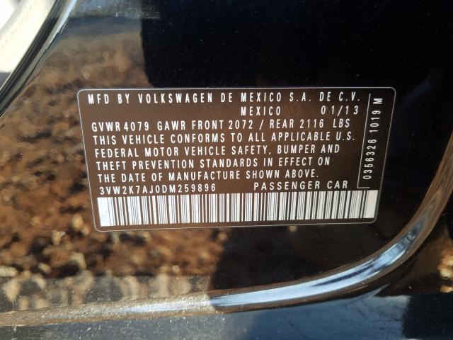 2013 VOLKSWAGEN JETTA BASE 3VW2K7AJ0DM259896