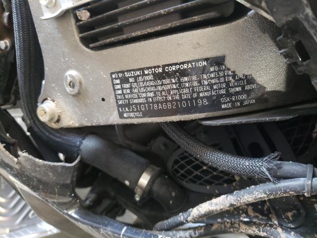 2011 SUZUKI GSX 1000 JS1GT78A6B2101198