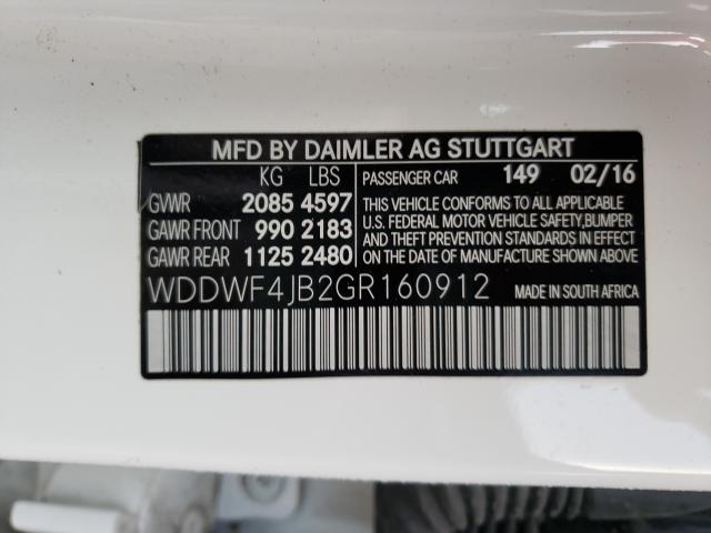 2016 MERCEDES-BENZ C 300 WDDWF4JB2GR160912