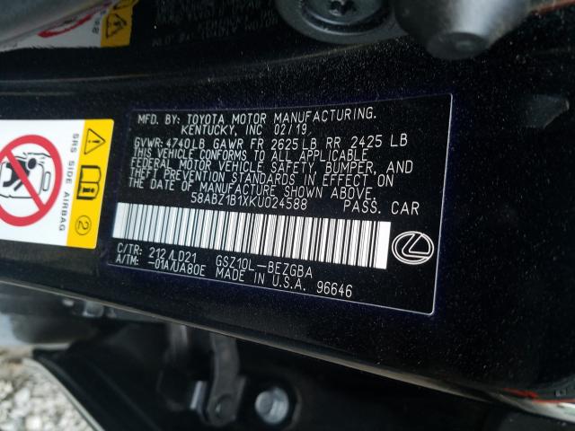 2019 LEXUS ES 350 58ABZ1B1XKU024588