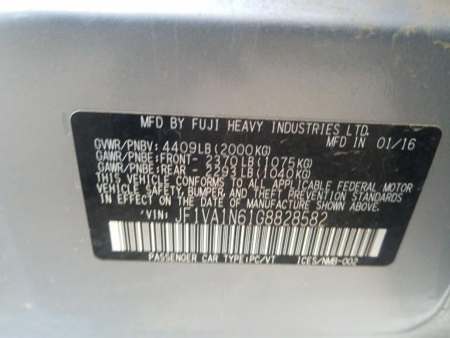 2016 SUBARU WRX LIMITE JF1VA1N61G8828582