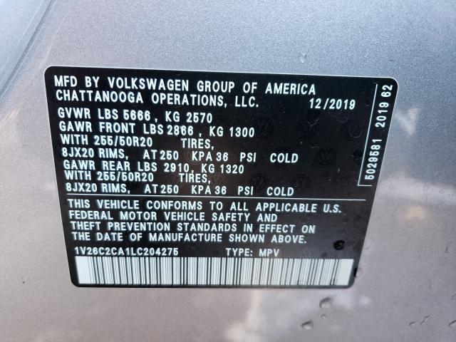 2020 VOLKSWAGEN ATLAS CROS 1V26C2CA1LC204275