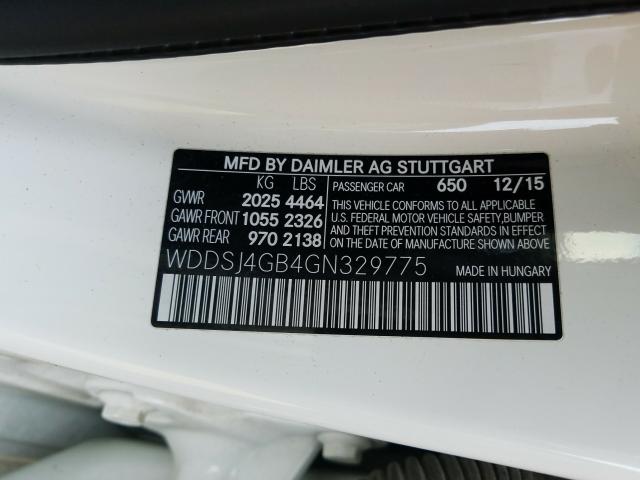 2016 MERCEDES-BENZ CLA 250 4M WDDSJ4GB4GN329775