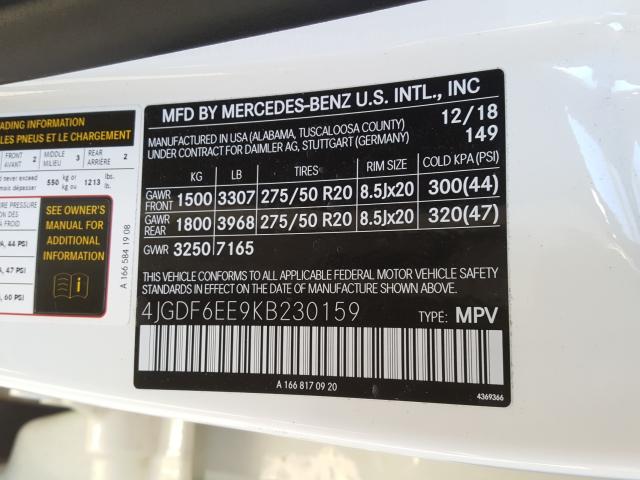 2019 MERCEDES-BENZ GLS 450 4M 4JGDF6EE9KB230159